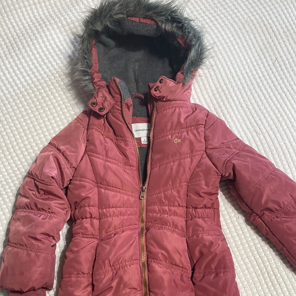 Calvin Klein - long coat with hood